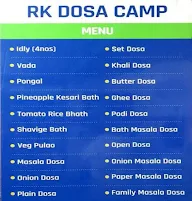 R K Dosa Camp menu 1