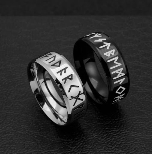 Title 6, Roestvrijstalen Viking digitale ring voor heren...