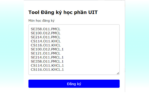 Tool Đăng ký học phần UIT