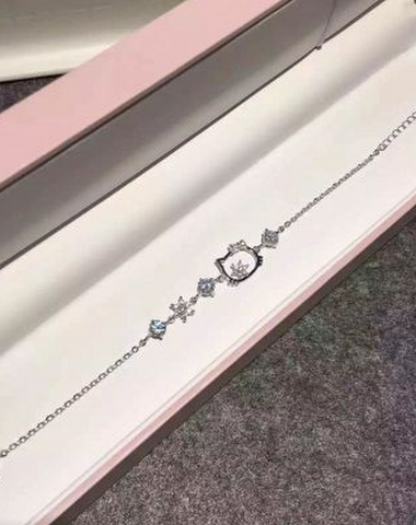 925 Pulsera de cristal de plata est - 3