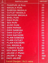 Om Sai Ram Kolkata Chats menu 2