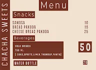 Chacha Sweets menu 1