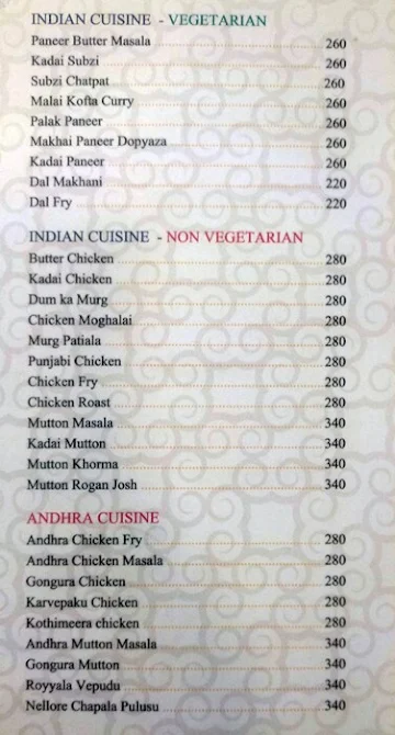 Deccan Restaurant menu 