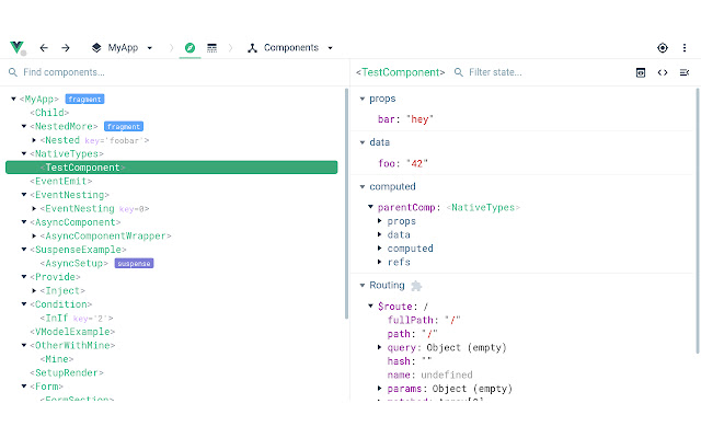 Vue.js devtools chrome extension