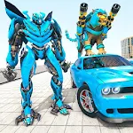 Cover Image of ดาวน์โหลด Lion Robot Car Transforming Games: Robot Shooting 1.0 APK