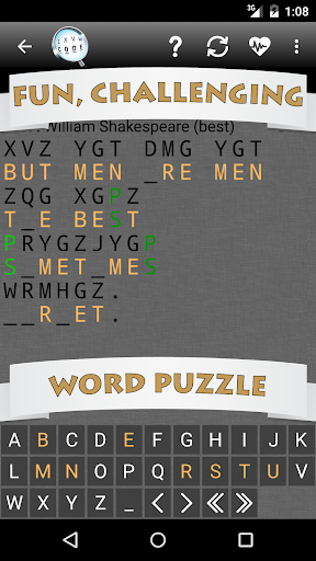 Cryptogram Word Puzzle