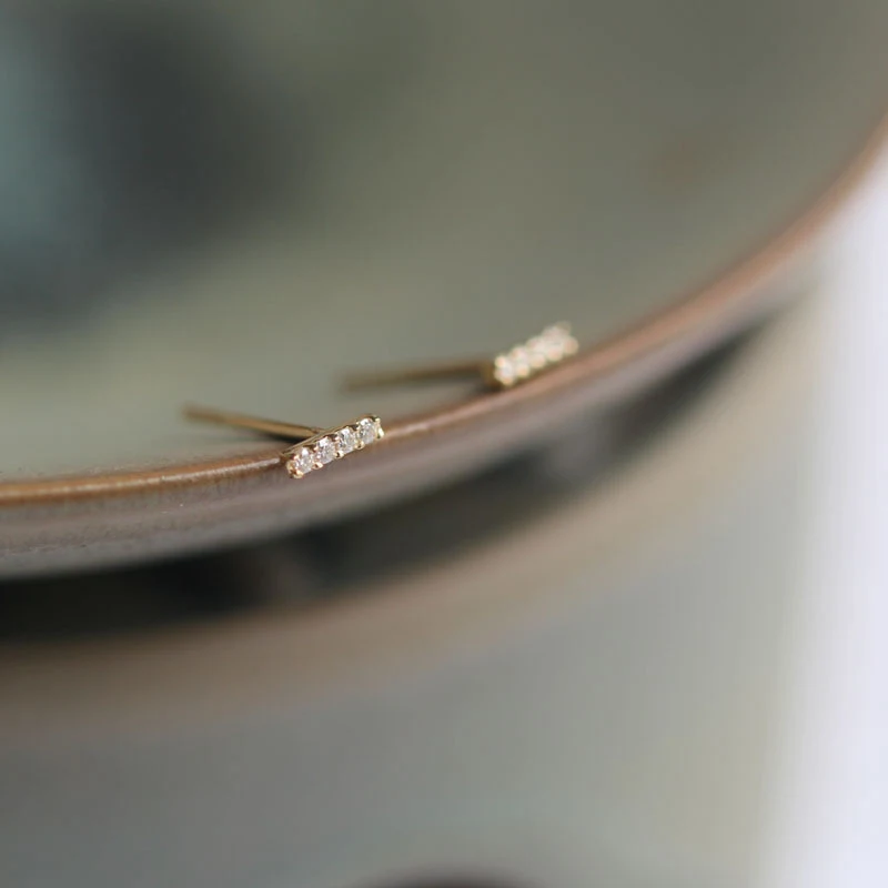 14K Gold Ohrstecker Light Plate