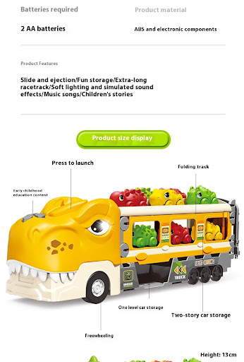 Title 4, Oversized Childrens Dinosaur Deformation Catap...
