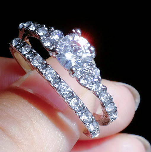 Title 2, Womens Ladies Fashion Ring Set Silver Crystal ...