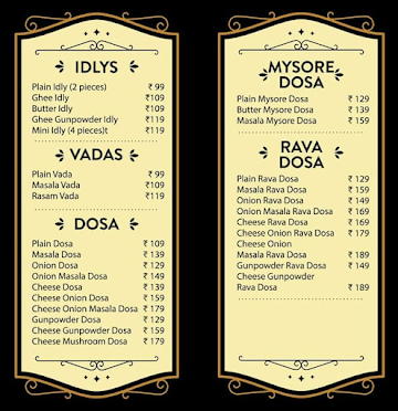 Dakshin Masala menu 
