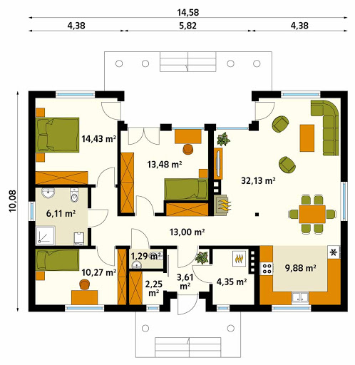 Borówka 6 dr-S - Rzut parteru