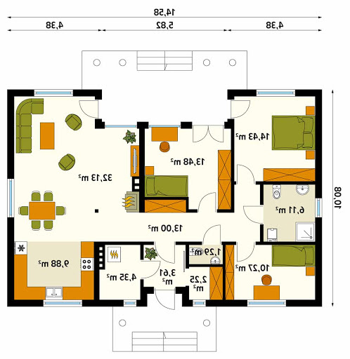 Borówka 6 dr-S - Rzut parteru