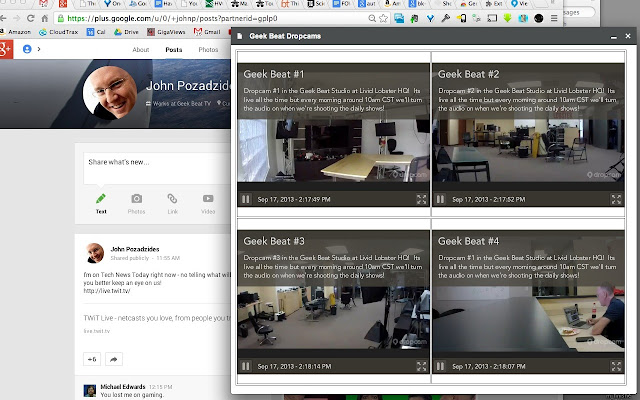 Geek Beat Dropcam chrome extension