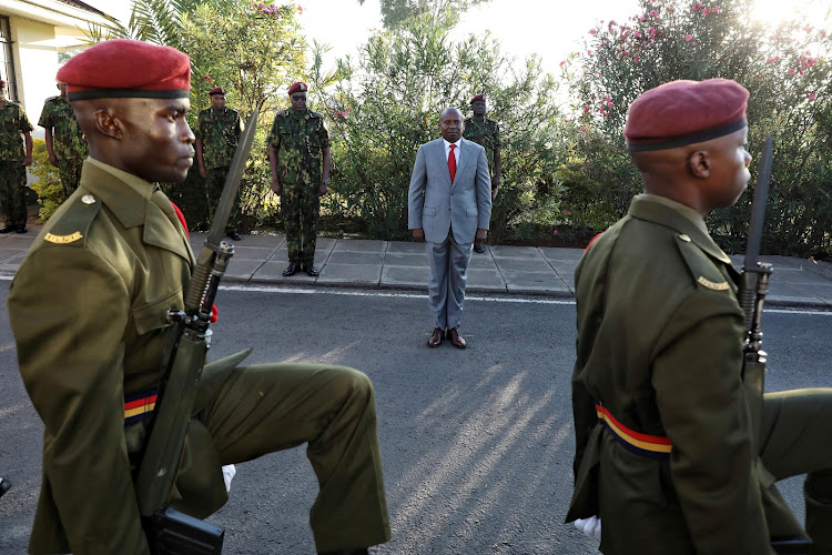 Interior Cabinet Secretary Kithure Kindiki arrives at the GSU Training School in Embakasi , Nairobi on March 12, 2024