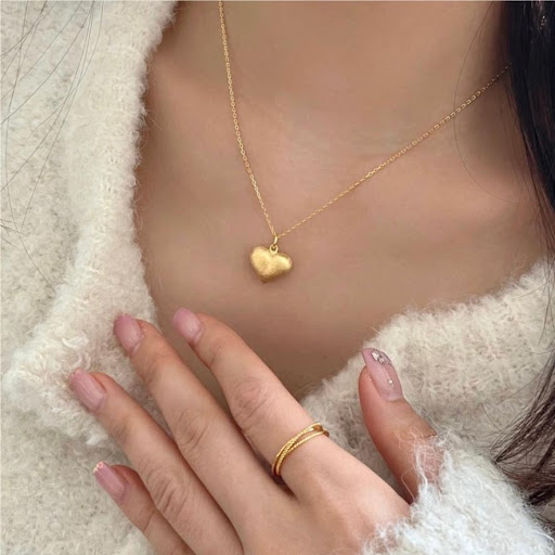 Title 8, Korean Style 925 Sterling Silver Brushed Heart ...