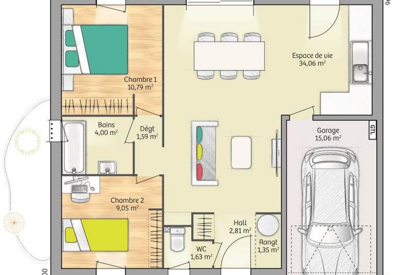  Vente Terrain + Maison - Terrain : 1 000m² - Maison : 65m² à Fresne-le-Plan (76520) 