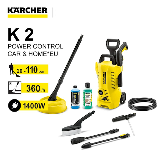 Máy xịt rửa áp lực cao Karcher K 2 Power Control Car & Home, máy rửa xe áp lực mạnh đến 110 bar, dây áp lực 5 mét