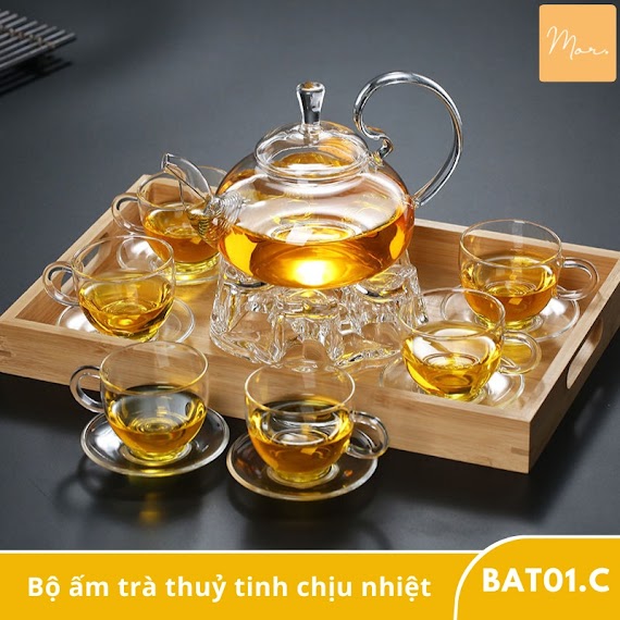 Bộ Ấm Trà Thủy Tinh Chịu Nhiệt - 600Ml - Bat01C