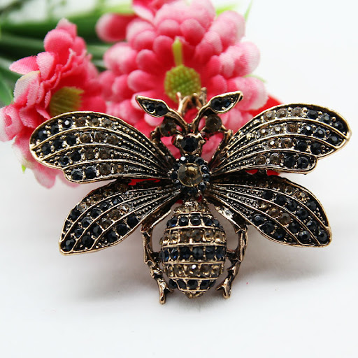 Title 5, Broche de abelha retrô com diamantes, nova moda...