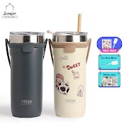 Cốc Nước Giữ Nhiệt Sweejar Bằng Thép Không Gỉ 304 Thiết Kế Nhỏ Gọn Kèm Ống Hút Dung Tích 550Ml / 710Ml