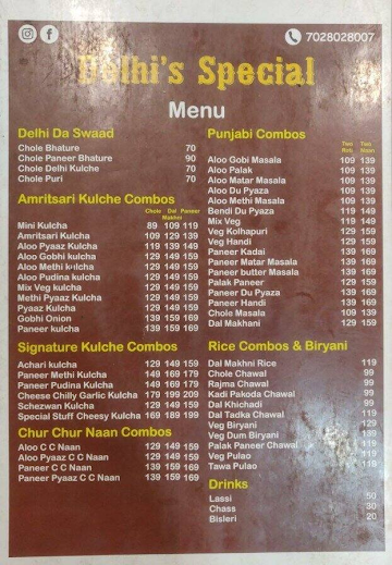 Delhi's Special menu 