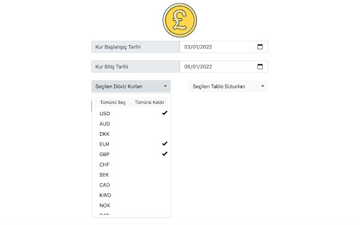 TCMB Döviz Kurları Excel