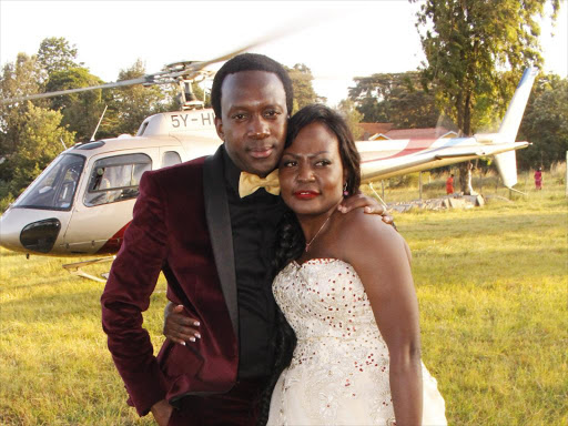 Newlyweds David Liech Odhiambo and Bernahdette Omondi Akinyi