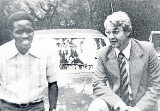 ABIDING FRIENDSHIP: Steve Biko, left, and former editor of the Daily Dispatch Donald Woods during the 1970s Picture: DAILY DISPATCH