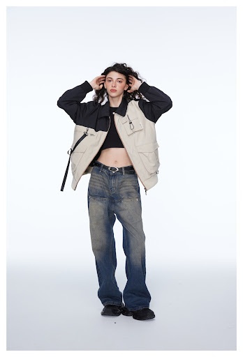 Title 10, Retro Washed Denim Trousers For Men And Women T...
