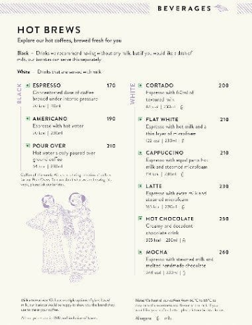 Blue Tokai Coffee Roasters menu 