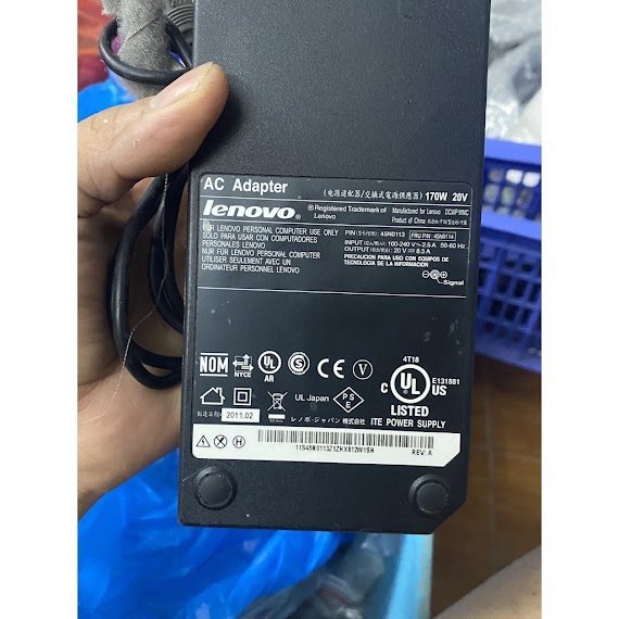 Cục Sạc Laptop Lenovo 20V - 8.5A 170W Chính Hãng Zin Theo Máy