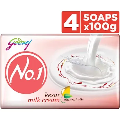 Godrej No.1 Godrej No 1 Kesar & Milk Cream - 4*100 gm