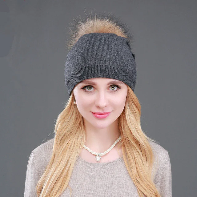 Title 3, Gorro de lana tejido para mujer de otoño e invi...