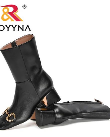 ROYYNA 2022 New Designers Metal Buckle Autumn Winter Shoe... - 0