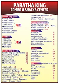 Paratha King Combo & Snacks Centre menu 5