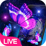 Cover Image of Download Neon Purple Butterfly Live Wallpaper 1.4.3 APK