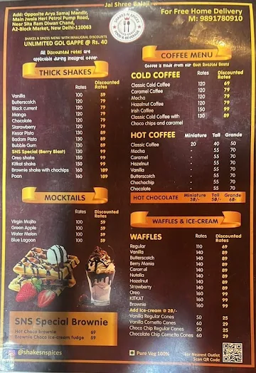Shakes N Spices menu 