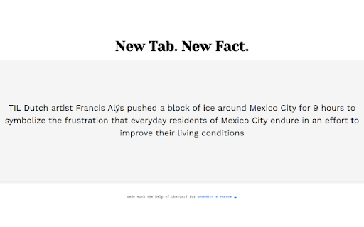 New Tab. New Fact.