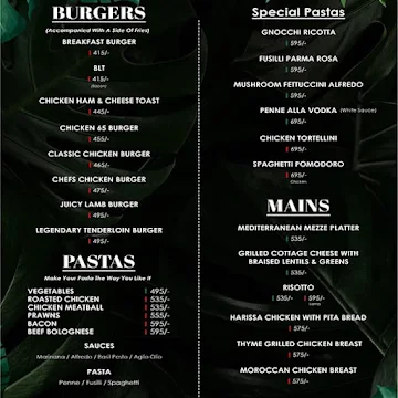 Aura Cafe & Infusion Bar menu 