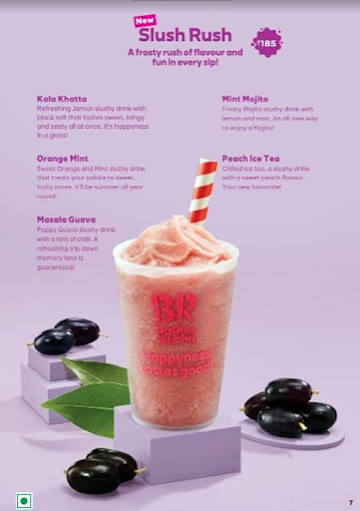 Baskin Robbins Happyness Shakes menu 