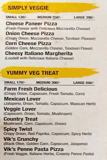 Pizza Vik's menu 