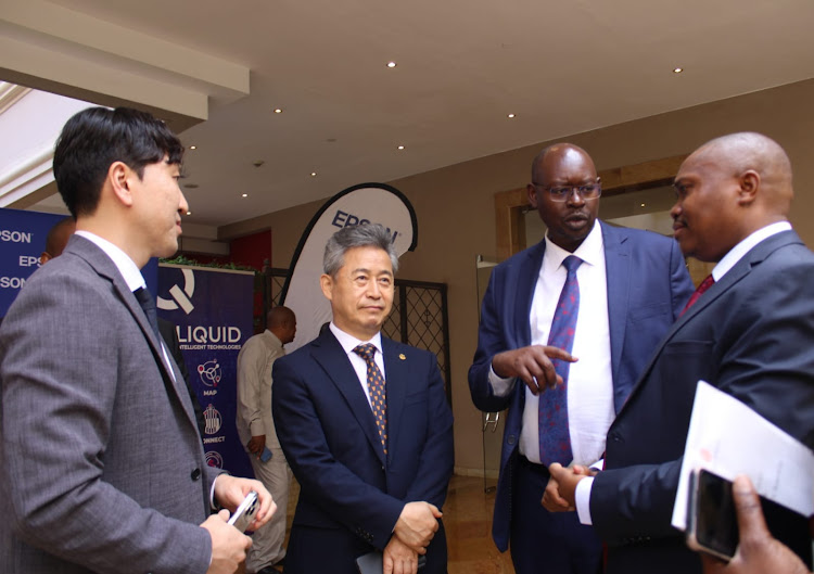 KNCCI chairman Erick Ruto (second right) with Mining Principal Secretary Elijah Mwangi and other participants during the inaugural KNCCI mining stakeholders forum in Nairobi on January 30, 2024.