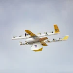 Wing prototype flying above a dry field in Australia