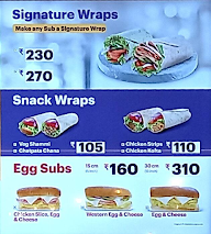 Subway menu 3