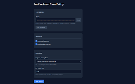 AccuKnox Prompt Firewall screenshot 1