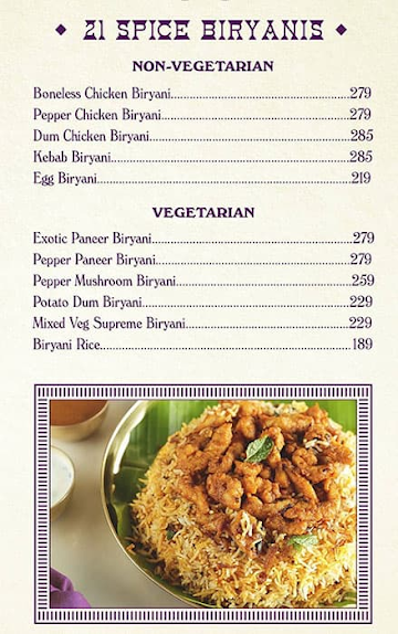 Thalairaj Biryani menu 