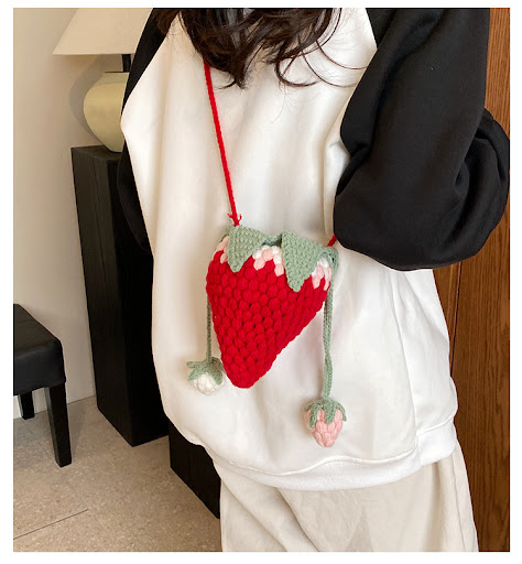 Title 11, Cute Crocheted Wool Strawberry Bag Perfect for ...