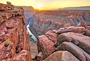 Sunrise seen from Toroweap lookout point  in the Grand Canyon National Park in Arizona, US. 