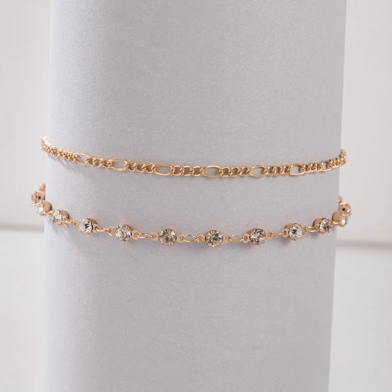 Title 2, Bracelet de cheville double diamant bijoux de l...