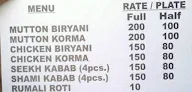 Shahi Biryani Corner menu 1